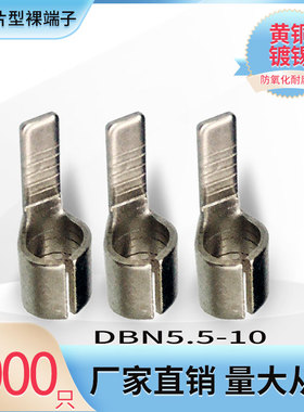 DBN5.5-10片型冷压裸端子片形铜鼻子线耳接线头插片式插针式黄铜