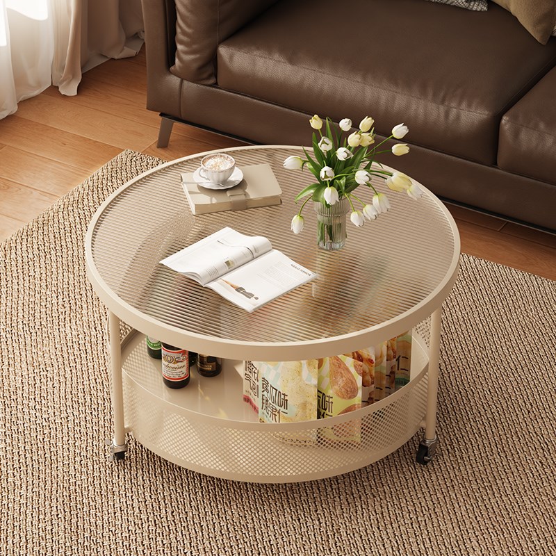 可移动沙发边几钢化玻璃茶几现代小桌子床头侧边边柜小户型小推车