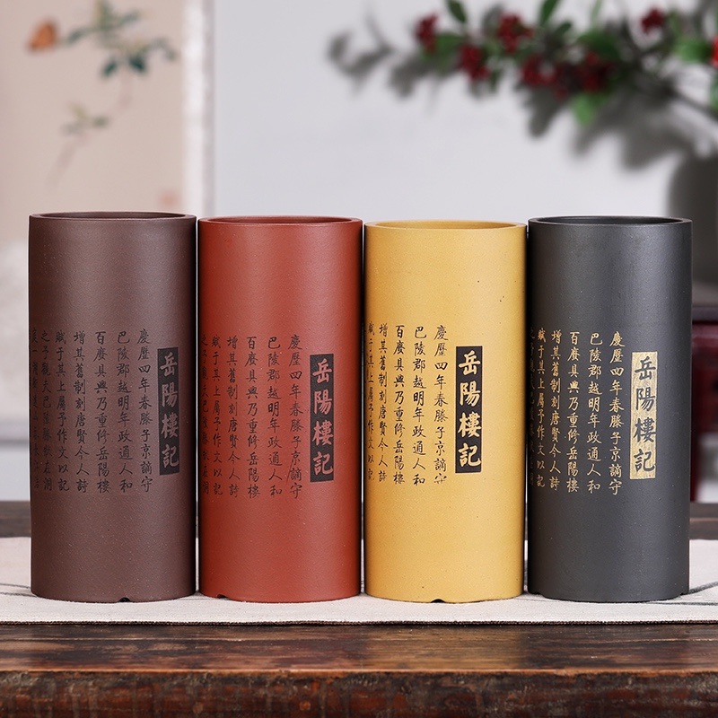 宜兴紫砂花盆兰花专用小型签筒悬崖老桩盆厂家直销多肉盆古典桌面