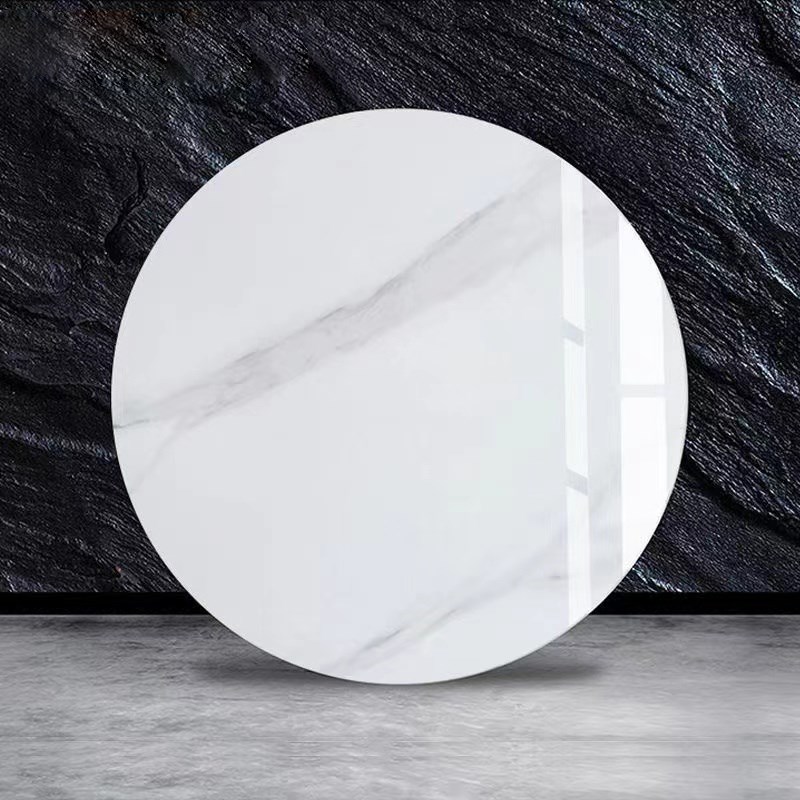 家用岩板圆形餐桌面旋转桌面岩板转盘吃饭桌子圆盘餐厅大理石转盘