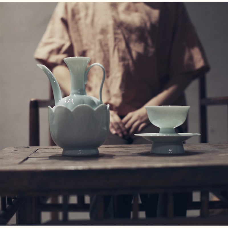 亦宋书院《湖田窑》茶盏点茶壶手执壶K仿宋式温酒壶中式摆件陶