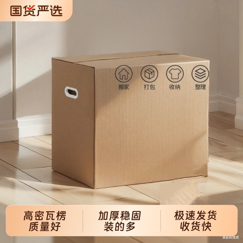 搬家纸箱纸箱子打包搬家纸箱搬家用收纳J箱正方形大纸箱加厚加硬