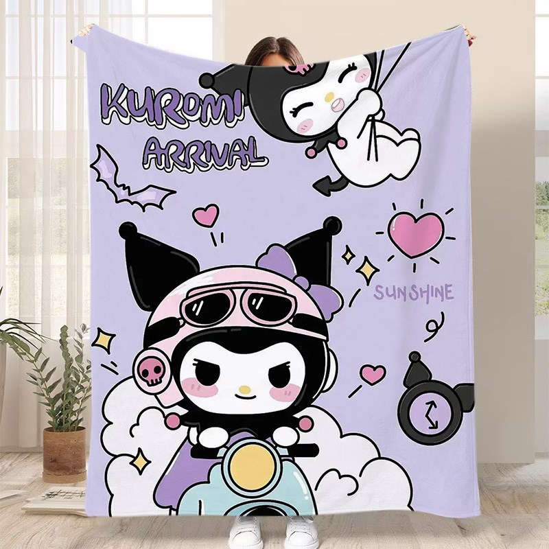 库洛米法兰c绒毛毯定制图案四季通用单人空调毯披肩毯盖腿毯午睡