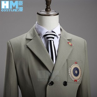 豪漫 女神异闻录cos 明智吾郎cos服 灰色西装制服全套