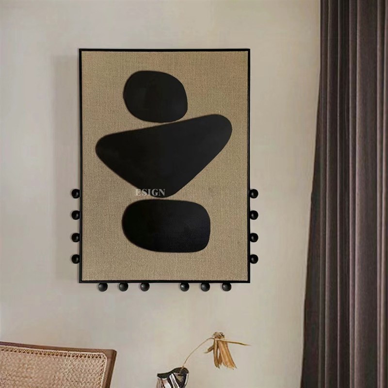 立体中古风装饰画客厅玄关卧室DIY个性挂画大气复古手绘壁画图片