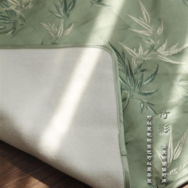 快雪时晴文房竹影便携旅行书法套装笔帘毛毡垫