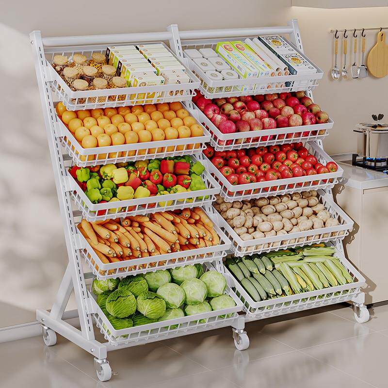 新款厨房蔬菜置物架小推车大容量落地多层收纳多功能菜篮子置物架