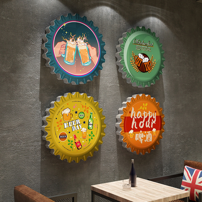 网红酒吧墙面装饰品场景布置工业风布置啤酒馆清吧创意.背景贴纸