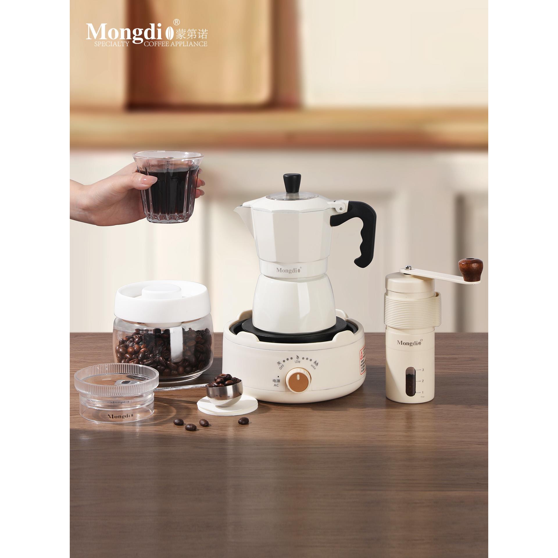 Mongdio双阀摩卡壶家用小型煮咖啡壶意式浓缩咖啡机手冲咖啡套装