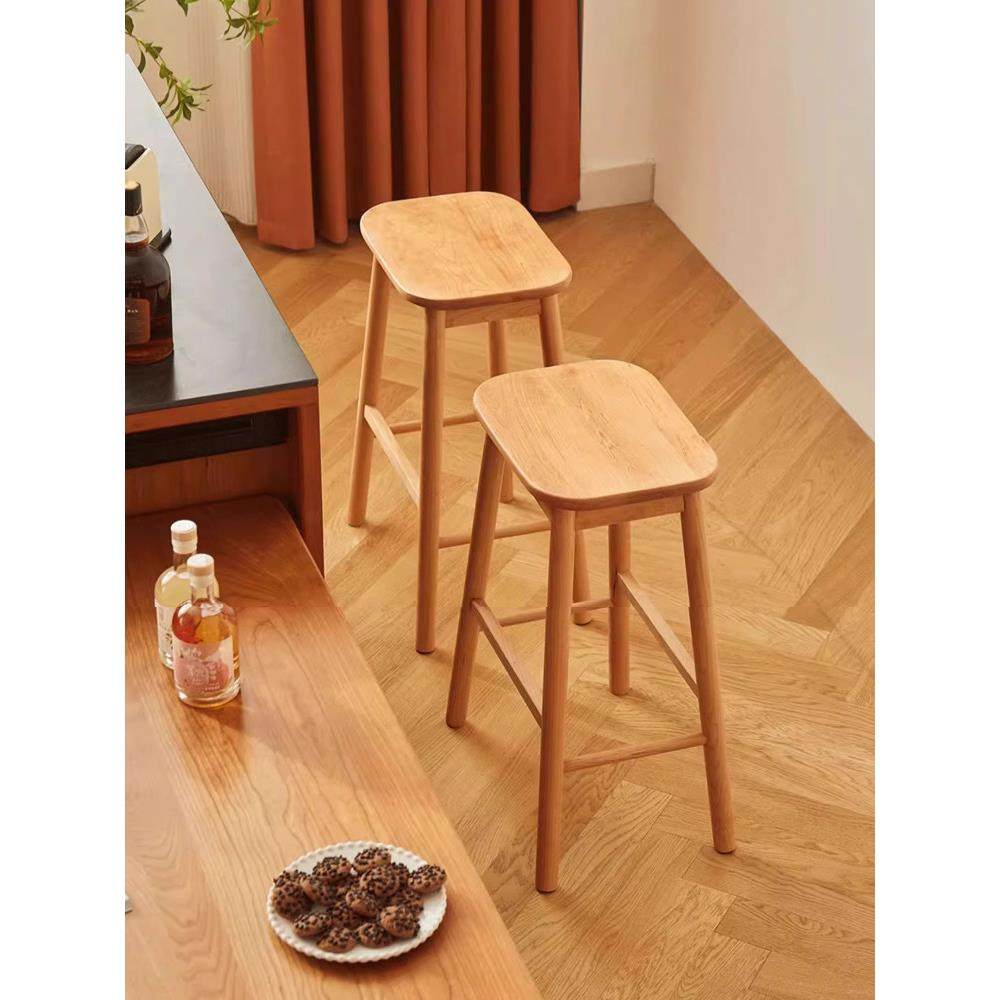 北欧实木吧台椅家用纯实木日式简约藤编酒吧凳岛台椅高脚凳吧台凳,住宅家具,家用高脚椅,淘宝优惠券,粉丝福利购,淘宝优惠卷