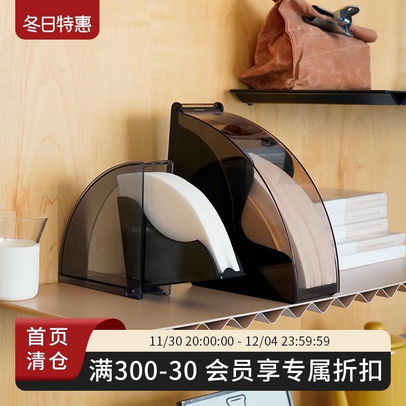 watchget滤纸收纳盒 亚克力防潮防尘V60扇形咖啡过滤纸吧台架盒