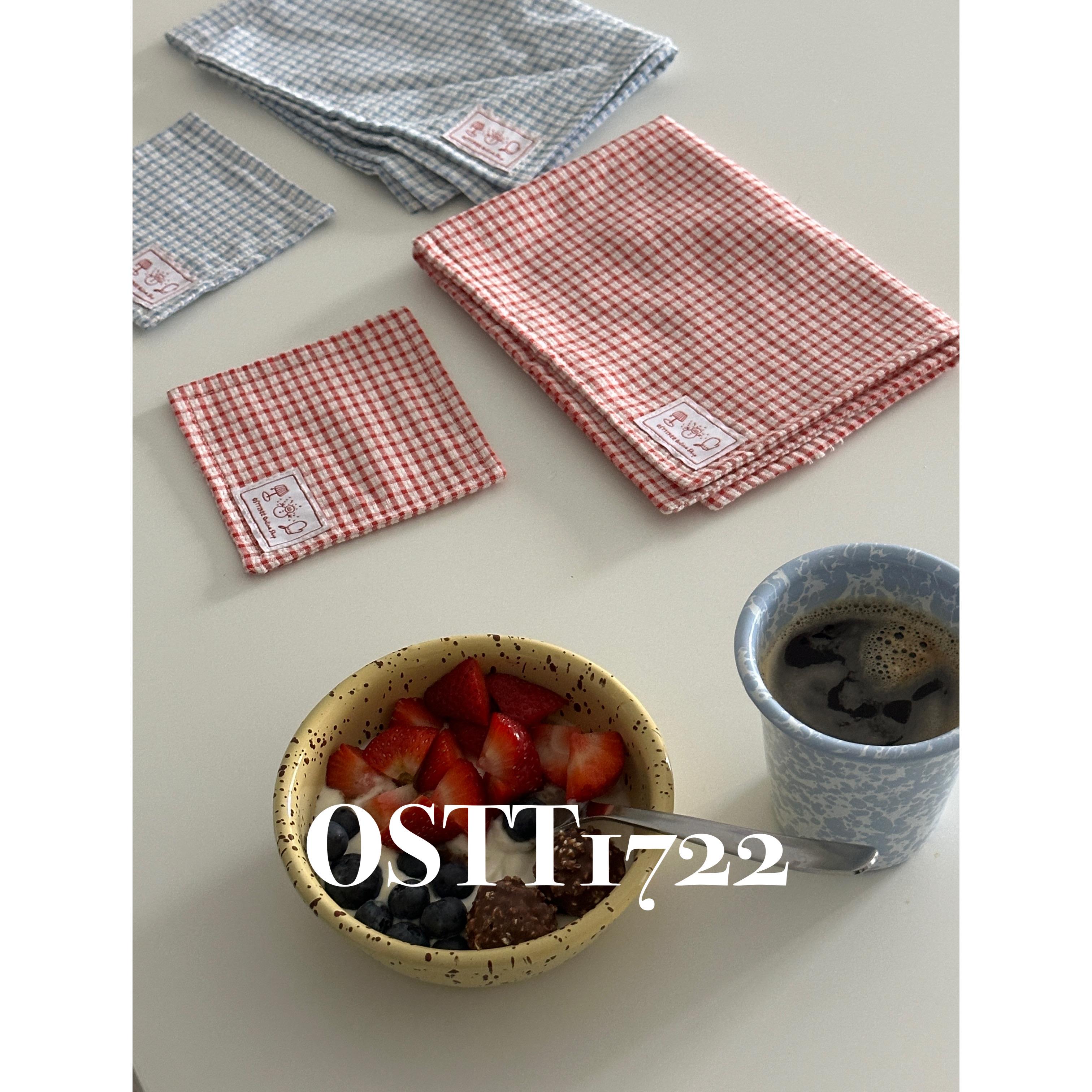 〈迷你碎片〉OSTT1722格子餐垫/杯垫简约ins氛围感家居餐垫