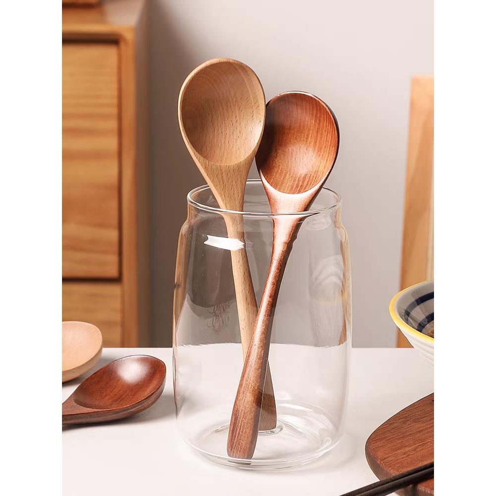 汤勺家用盛汤拉面勺日式木制原木泡面勺木头粥勺大号调羹吃面勺子