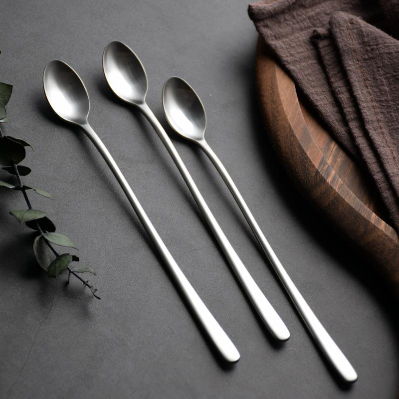 Purfi Perli 304不锈钢 长柄搅拌勺 咖啡搅拌勺 长冰勺 砂光质感