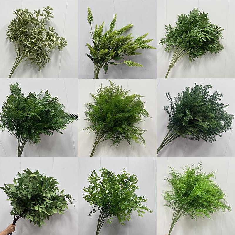 婚庆绿色彷真花订婚宴装饰婚礼堂悬吊式天花板舞台背景装饰插花造
