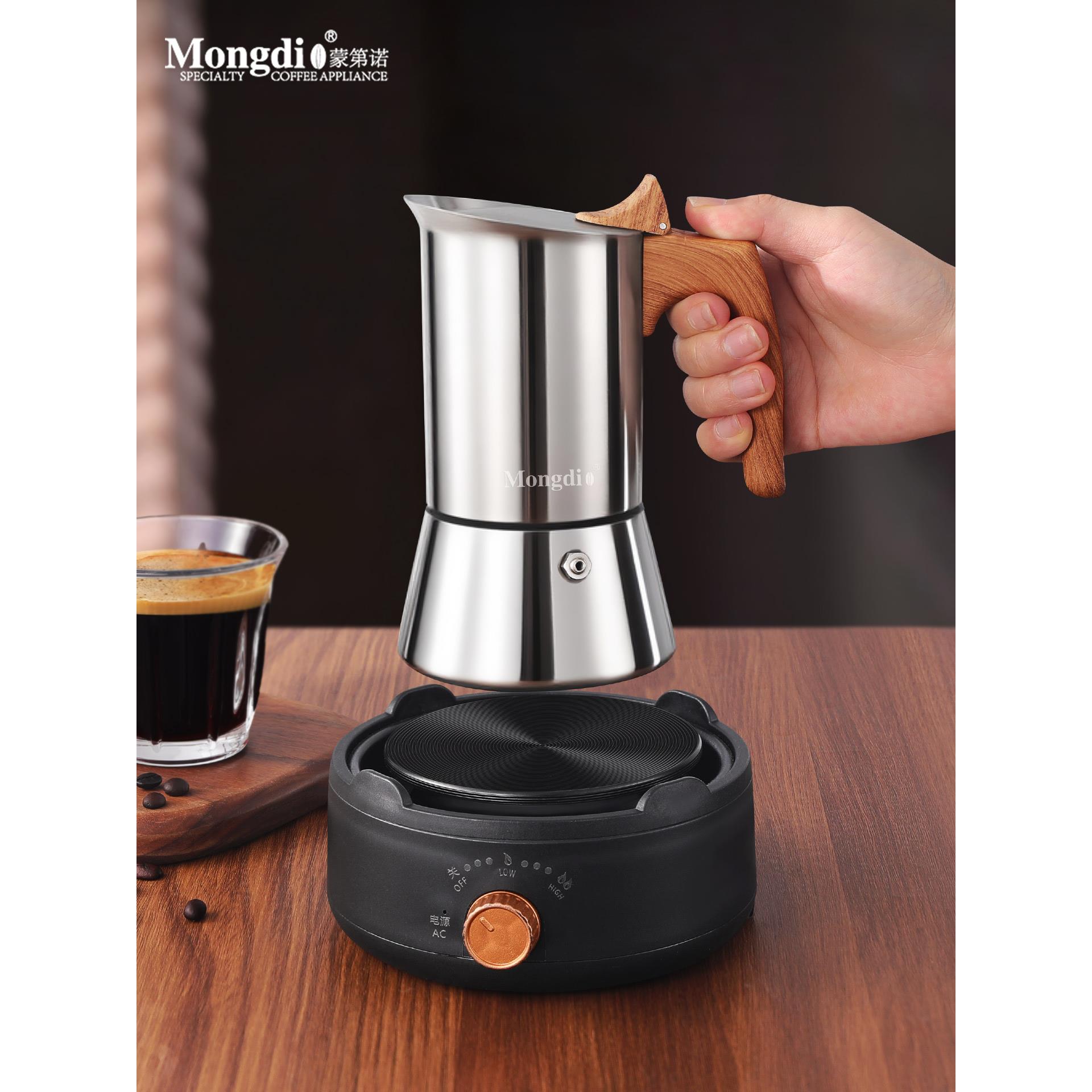 Mongdio不锈钢摩卡壶煮咖啡壶意式浓缩萃取咖啡机摩卡咖啡壶套装