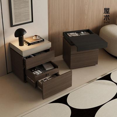 屋术床头柜家用卧室2025爆款实木多功能暗格带隐藏式高级感收纳柜