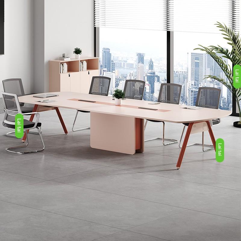 会议室桌椅组合简约现代椭圆形会议桌子小型长条办公桌洽谈条形桌