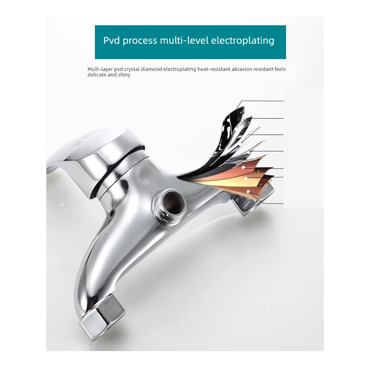 德牧全铜体混水阀冷热水龙头热水器暗装淋浴龙头卫浴花洒混合开关