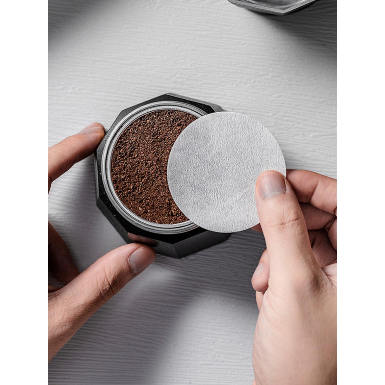 比乐蒂双阀摩卡壶圆形滤纸 咖啡壶咖啡机粉碗通专用过滤纸51/58mm