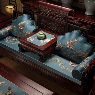 沙发垫红木实木家具坐垫四季 新中式 通用海绵垫高档座垫防滑可定制