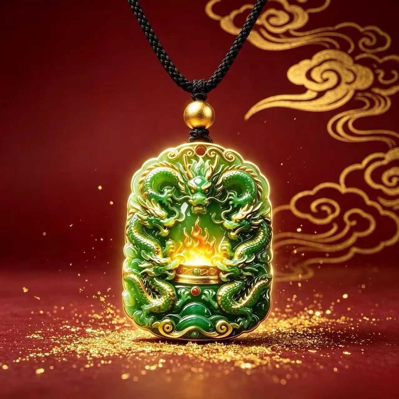 龙凤戏珠古法珐琅立体浮雕高档立