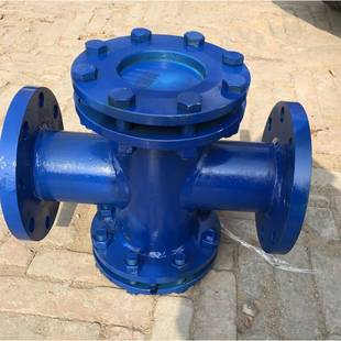 水流指示器碳钢四通型视盅双面玻璃观察口304不锈钢法兰直通视镜