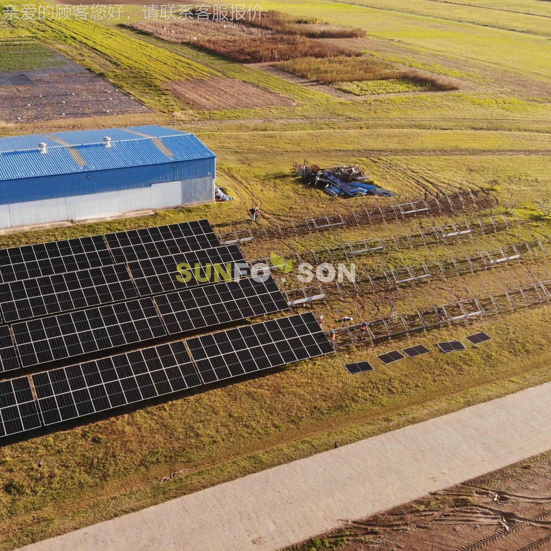 地阳能电池板安装架 镀锌钢面光伏支系统 模块QUJ太化加固结架构