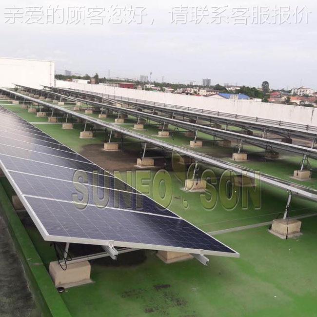 水泥SFS-FR-0板平屋顶安太阳能铝合金材质伏支架 装光光伏板安装