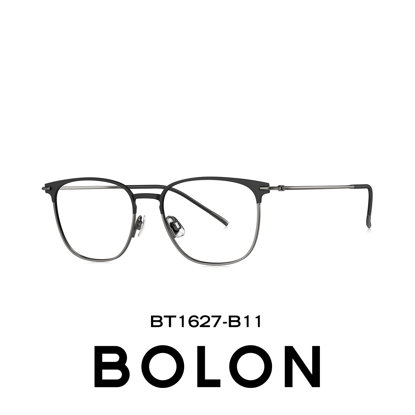 BOLON暴龙近视眼镜框方形眉框商务钛架金丝可配度数男女款BT1627
