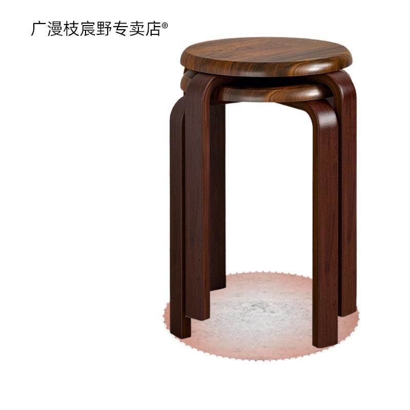 实木凳子圆凳可叠放家用方凳矮凳木头藤编板凳客厅高凳简约餐