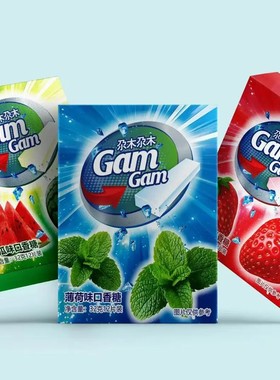 gamgam品牌口香糖薄荷味/草莓味/西瓜味清新口气替身饭后