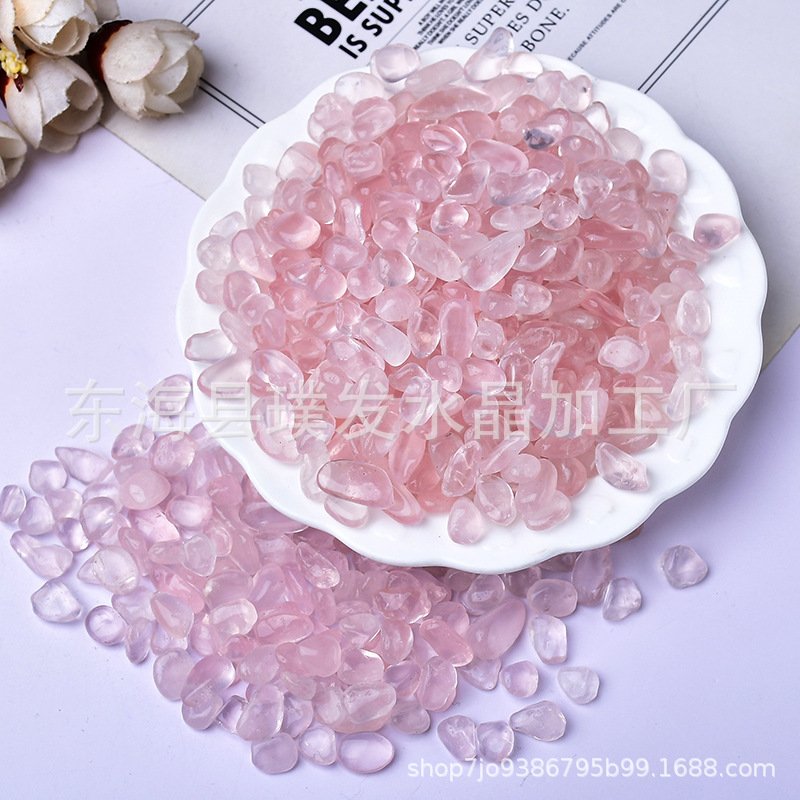 天然粉水晶碎石 芙蓉晶消磁石 冰种粉晶 鱼缸石景观石 滴胶DIY
