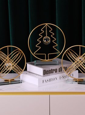 厂家直销铁艺水晶球工艺品摆件客厅玄关桌面装饰金属工艺品装饰品