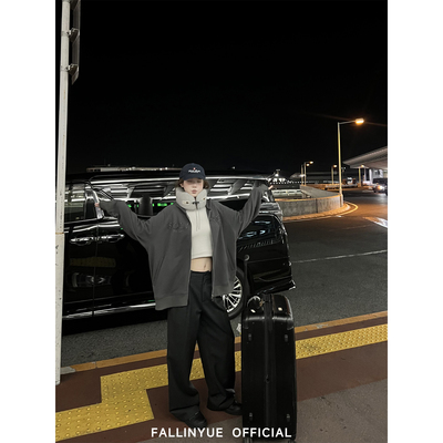 高腰宽松显瘦阔腿西装裤