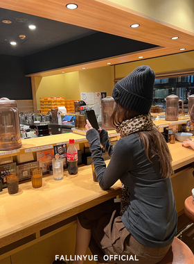 Fallinyue 长期主义 半拉链圆领修身针织衫女长袖百搭打底毛衣冬