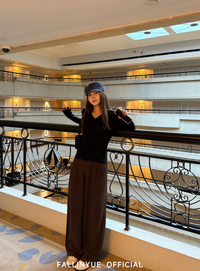 Fallinyue 修腿方程式 宽松中腰直筒牛仔裤女百搭垂感阔腿长裤子