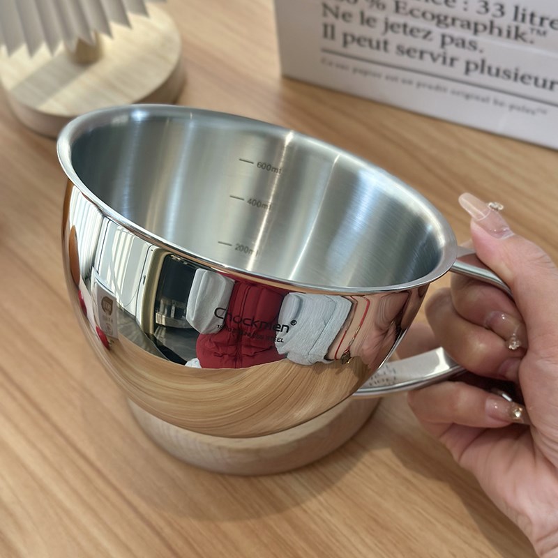 18/10不锈钢大肚杯早餐燕麦牛奶杯吃饭碗打蛋R碗量杯带手柄多用碗