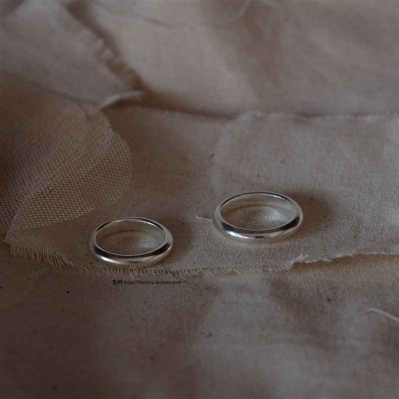 梵树For handmade-《是时间》99H9银 手工素面闭口戒指 可做对戒