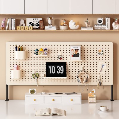 可立式桌面洞洞板置物架免打孔桌上夹式磁吸展示架V书桌办公室挡