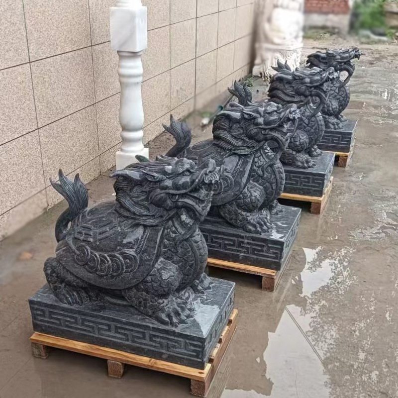 石雕龙龟摆件镇宅龙头龟石雕乌龟石头龙龟天然青石龟老石龟龟驼碑