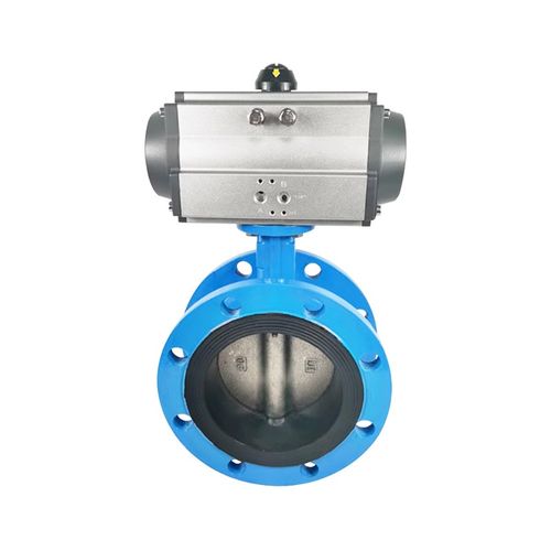 D641X-e16Q气动法兰式蝶阀铸钢碳钢硬密封DN50 65 80 100 125 150