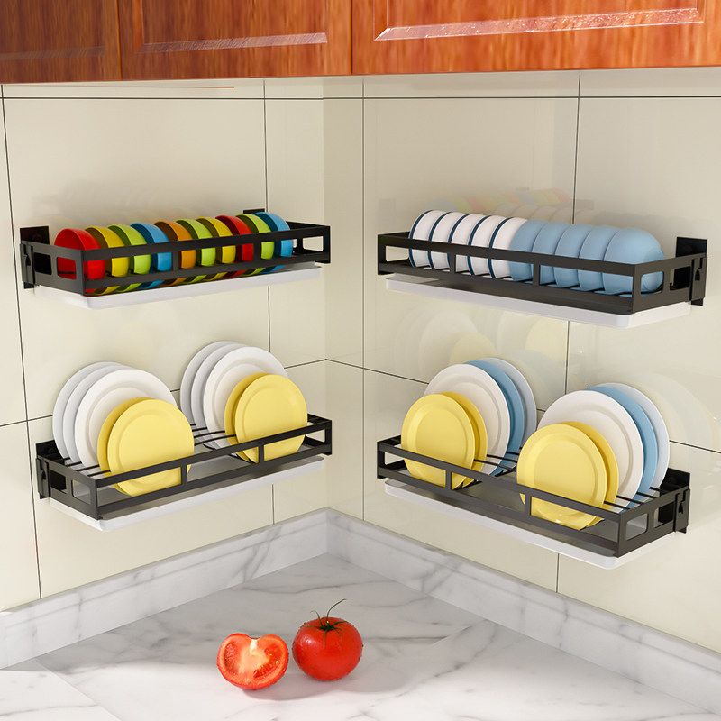 免打孔不锈钢碗架沥水架厨房置物架多功能壁挂O碗碟收纳层架锅盖