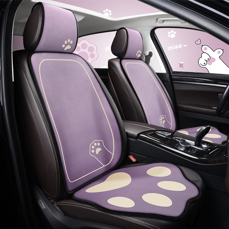 汽车座垫冬d季短毛绒保暖车垫女神半包座椅套高级感车坐垫座套可
