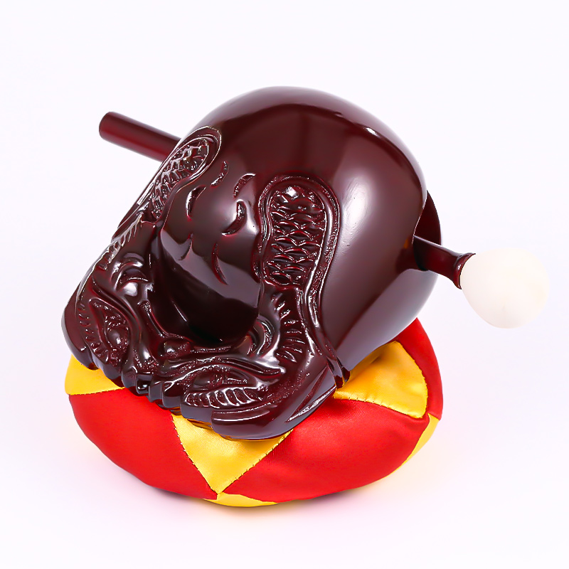 木鱼法器实木一套家用寺庙小木鱼香樟I木鱼打击乐器祈福木雕摆件