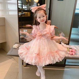 时髦甜美洋气季 女纱裙女童连衣裙夏潮 宝宝夏装 2025小童公主裙新款