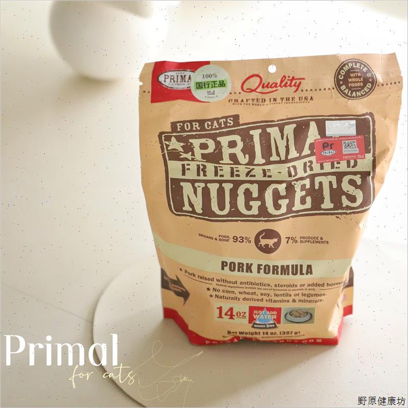 一喵食 Primal美国Pr有机冻干生骨肉pr主食猫粮鸡肉猪肉兔肉397S