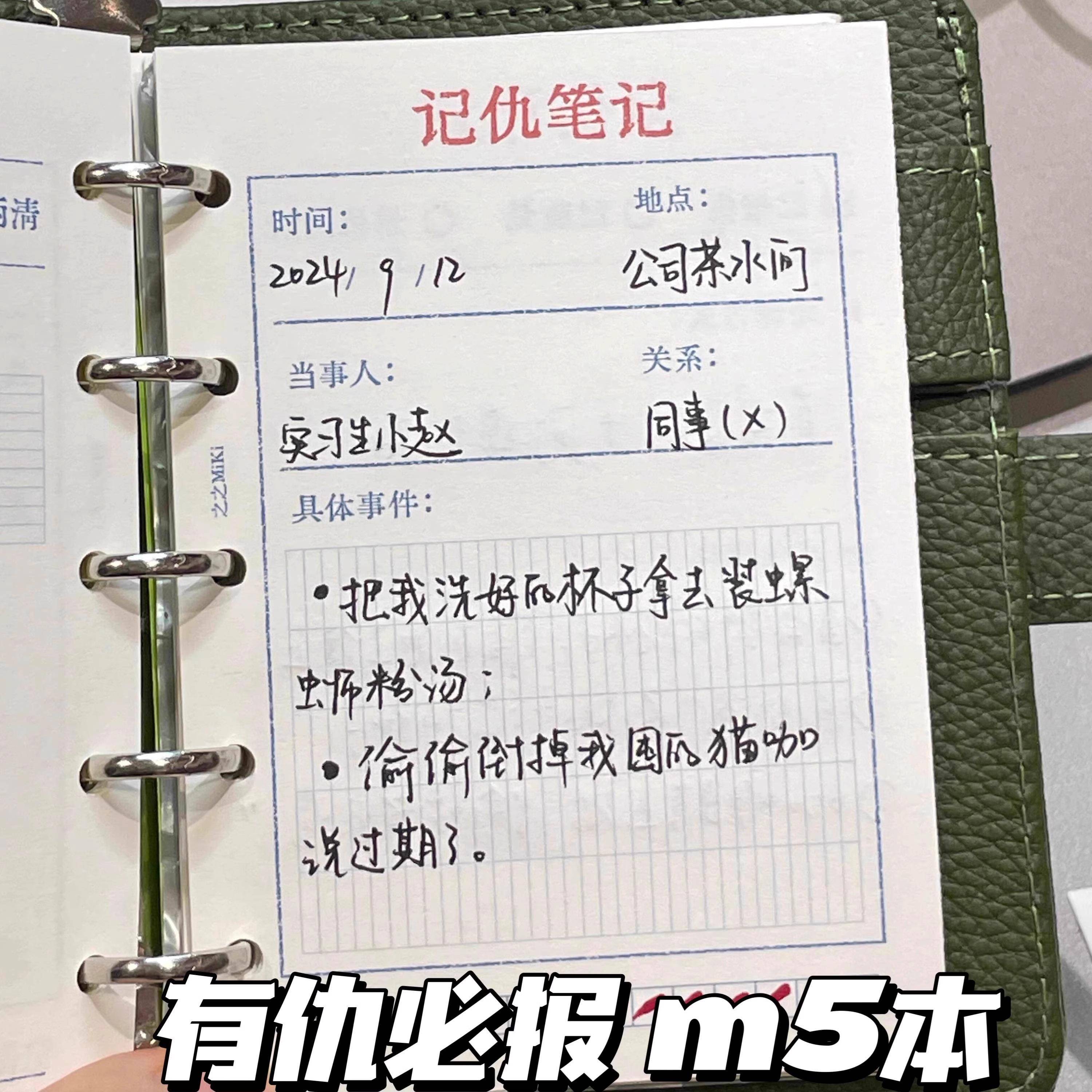 记仇笔记复仇计划手账本高颜值便携记事本m5活页本可拆卸diy创意