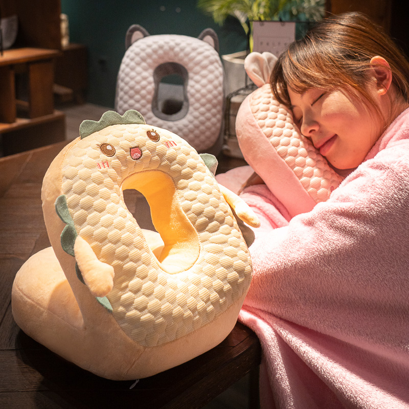 冰豆豆抱枕午睡枕趴睡枕小v学生办公室趴桌子睡觉枕头午休神器夏