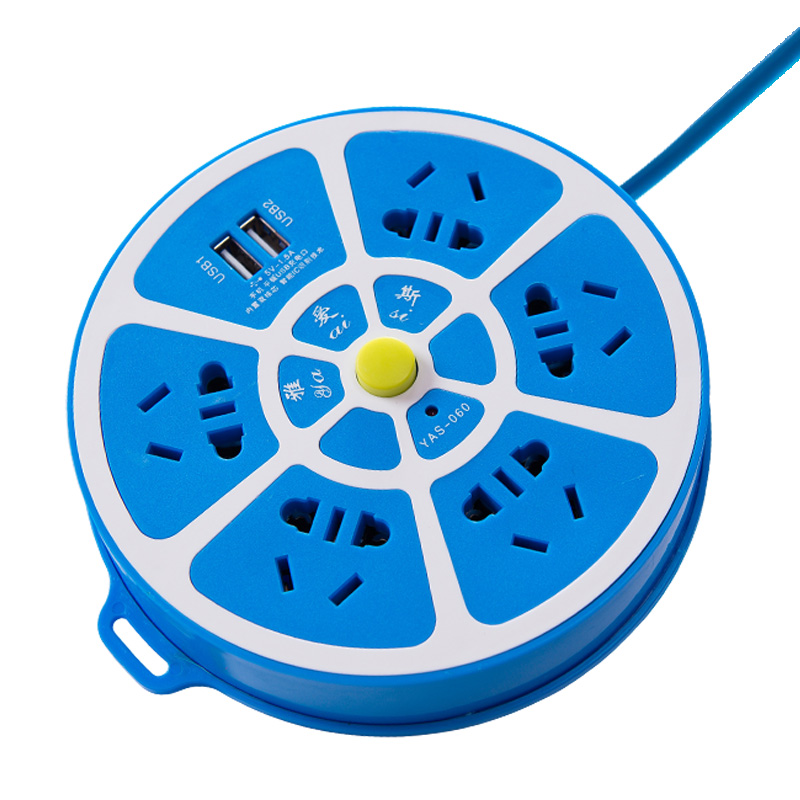 创意智能多功能插座带USB开关多孔电源K家用排插多用充电器插线板